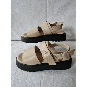 London Rag Sandal Woman's Beige Platform Strap Sandals Size 9